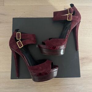 Rachel Zoe Demi Bordeaux Suede heels